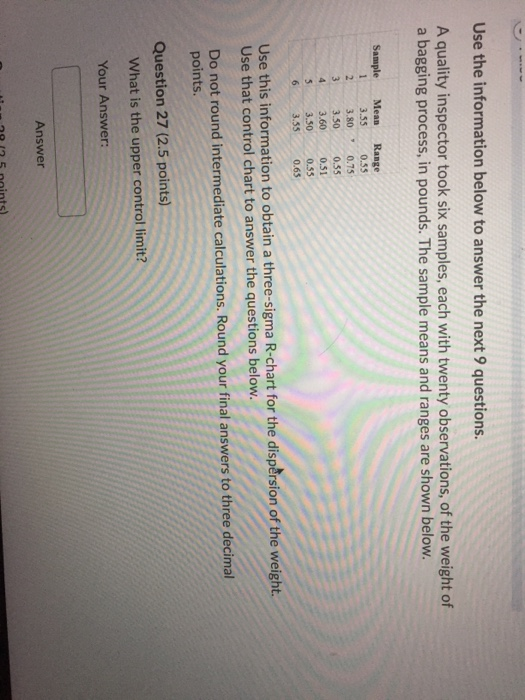 please find the upper control limit, center line,