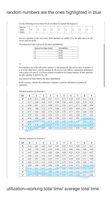 random numbers are the ones highlighted in blue