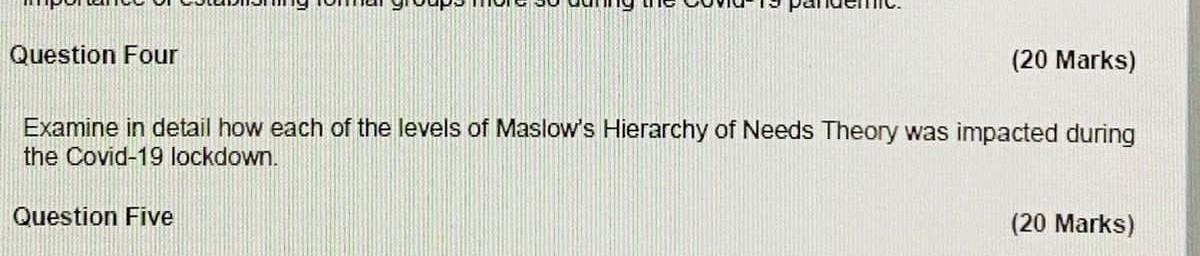 Question Four (20 Marks) Examine in detail how
