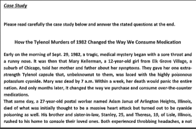 PLEASE ANSWER IT IN TYPING.. THANK YOU Case Study