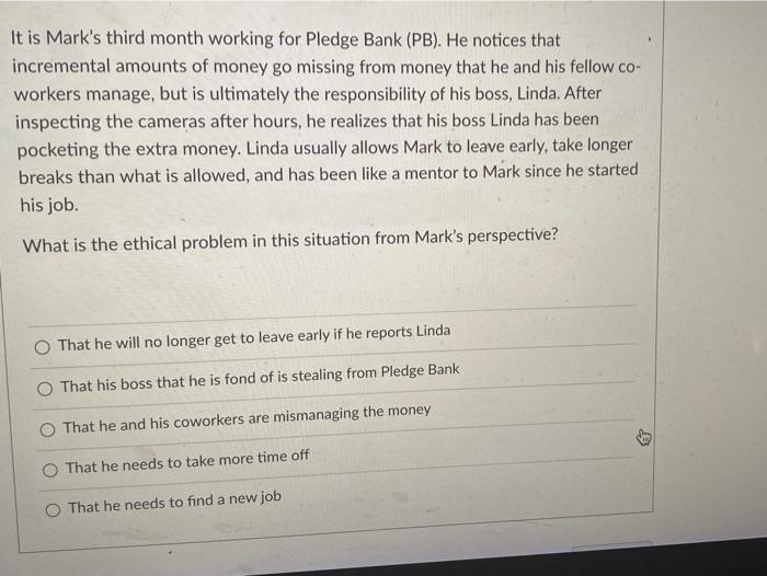 It is Mark's third month working for Pledge Bank