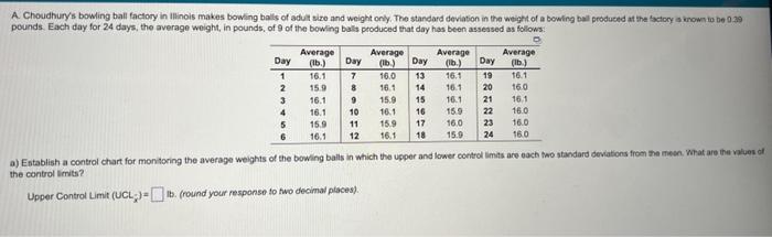 Refer to Table \$6.1 - Factors for Computing