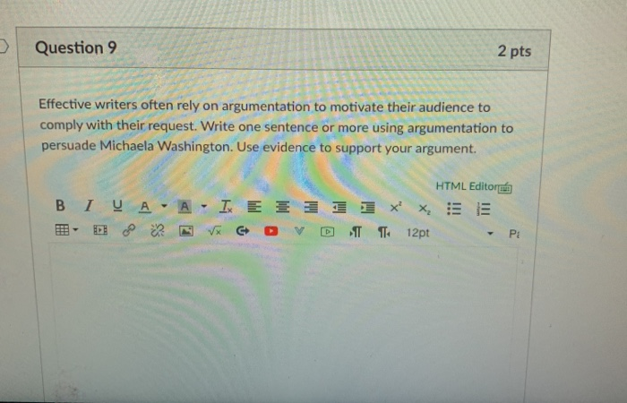 Question 12 3 pts Think about the concerns and