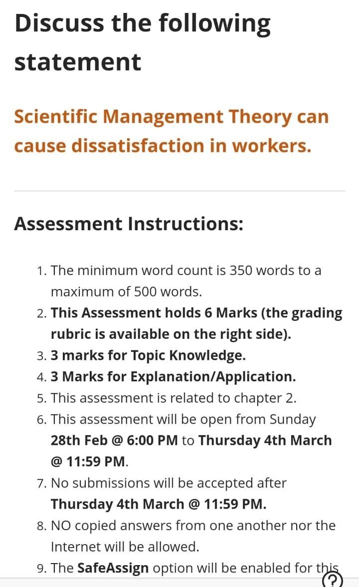 The topic that is orange Discuss the following