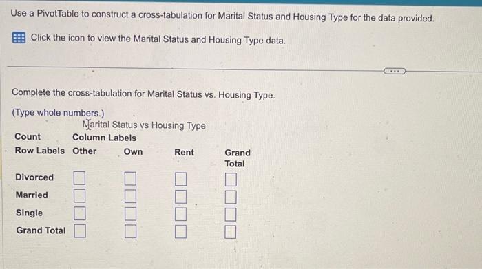 Use a PivotTable to construct a cross-tabulation