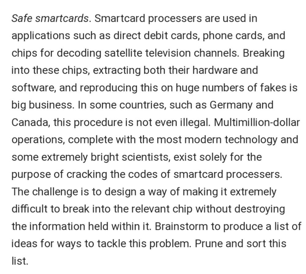 Safe smartcards. Smartcard processers are used in