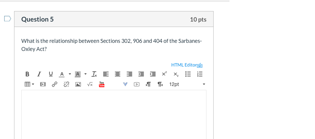 Question 5 10 pts What is the relationship