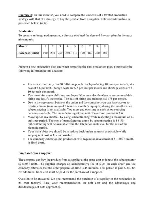 Exercise 2 In this exercise, you need to compare