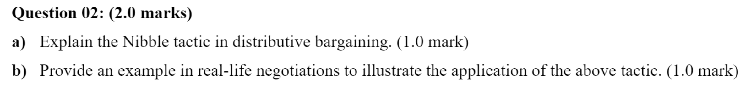 Question 02: (2.0 marks) a) Explain the Nibble