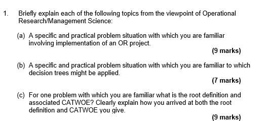 1. Briefly explain each of the following topics