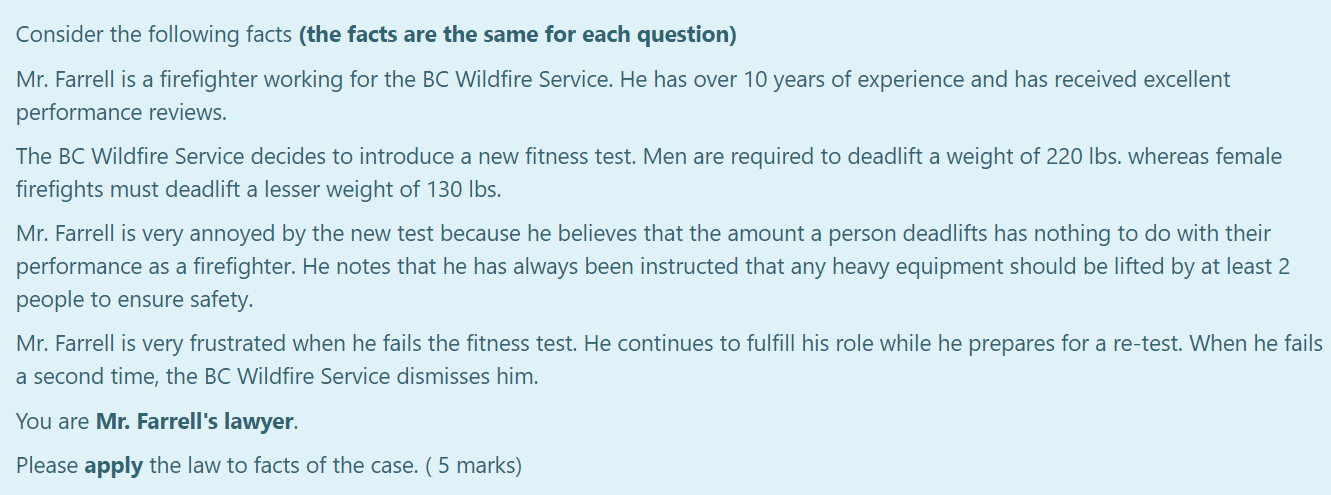 Consider the following facts (the facts are the