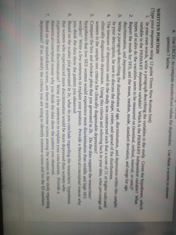 PLEASE ANSWER QUESTION 6 FROM WRITTEN PORTION