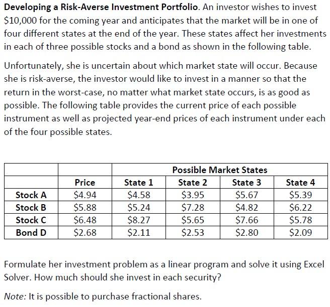 Note that the decision variables can also be