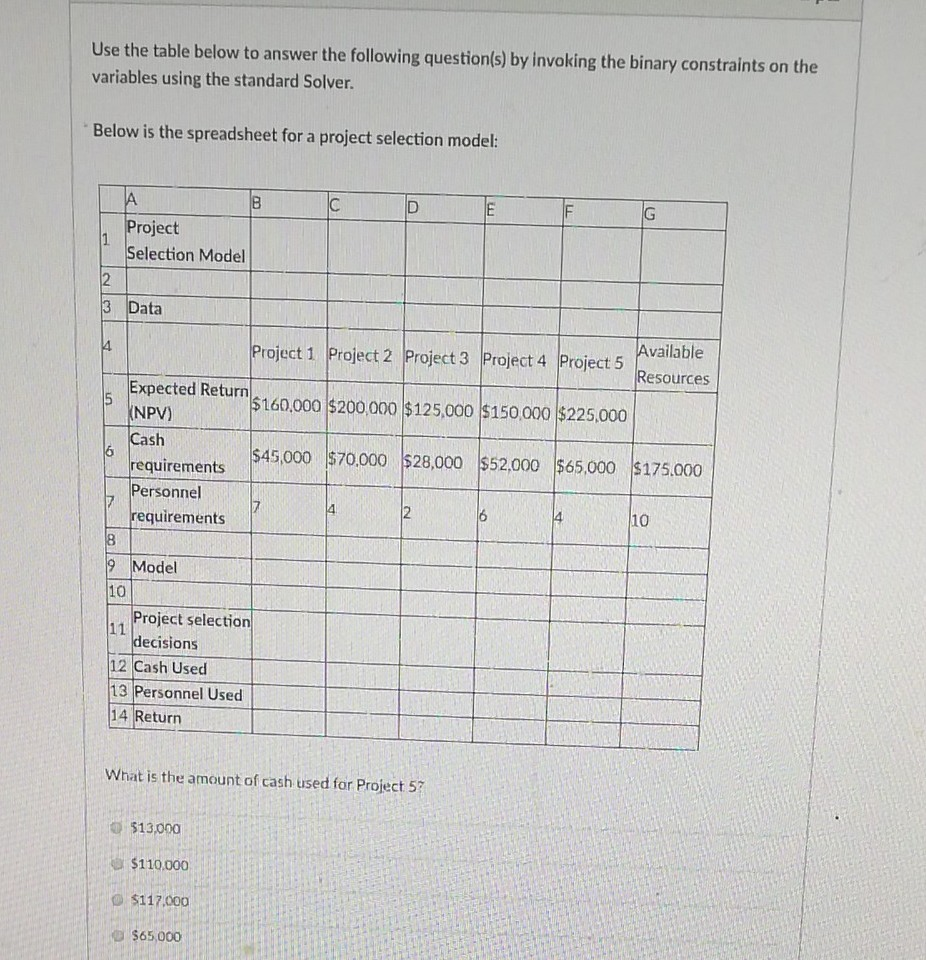 Use the table below to answer the following