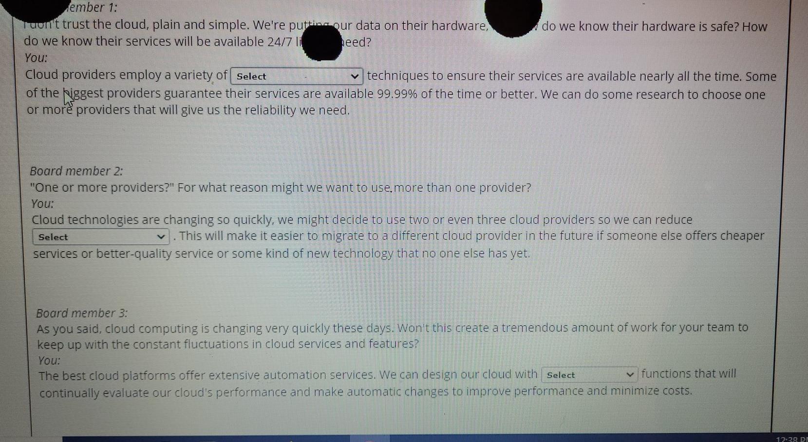 Blue boxes need to be matched left to right,