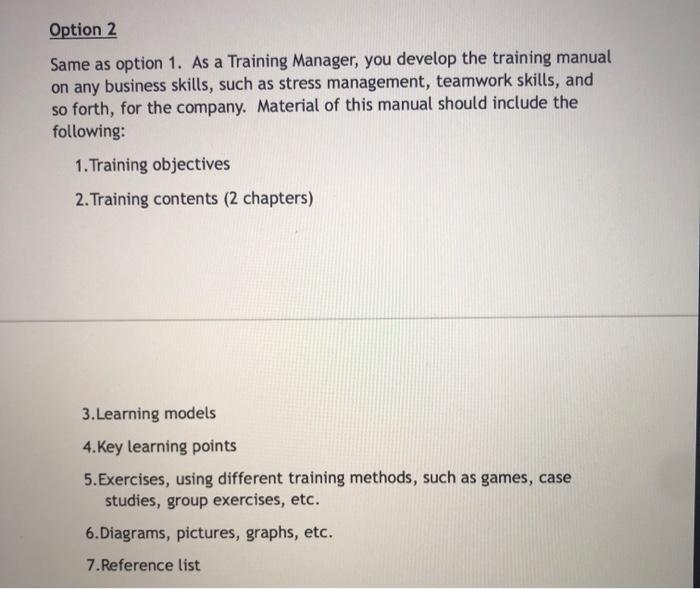 pls do it on "teamwork skills" Option 2 Same as