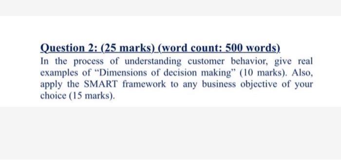 Question 2: (25 marks) (word count: 500 words) In