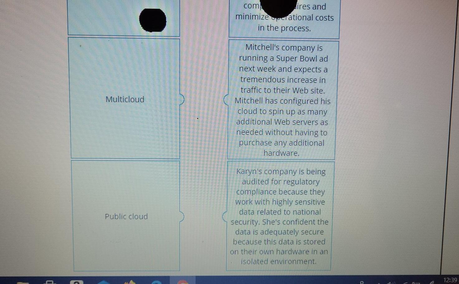 Blue boxes need to be matched left to right,