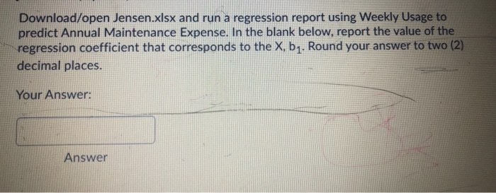 Download/open Jensen.xlsx and run a regression