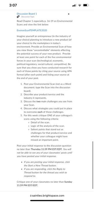 marketing 3:07 Discussion Board 1 Dino Read