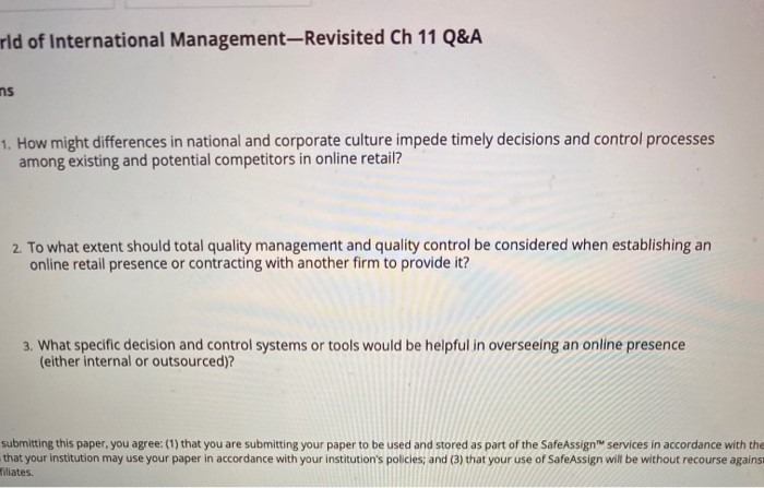 need help rld of International