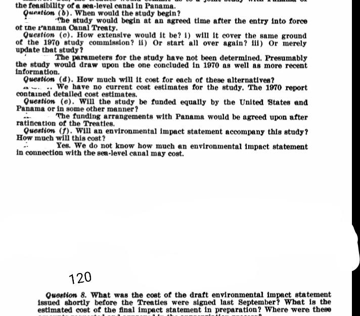 the feasibility of a sea-level canal in Panama.