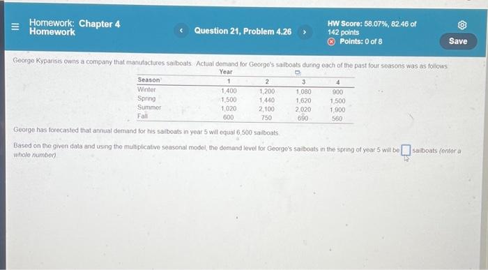 QUESTION21 Homework: Chapter 4 Homework HW Score: