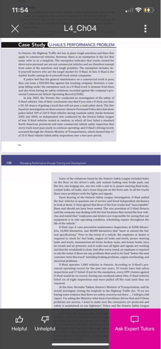 11:54 X L4_Ch04 Case Study U-HAUL'S PERFORMANCE