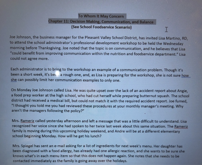 use the case study to answer the questions To