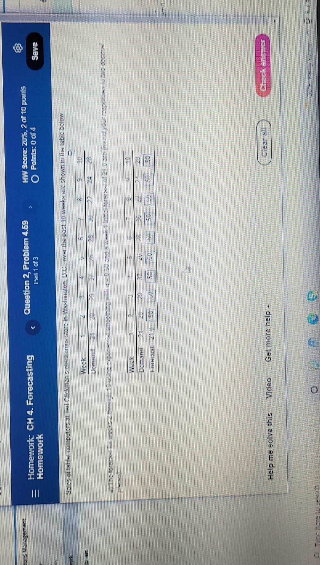 cons Maras Homework: CH 4. Forecasting Homework