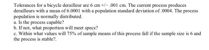 I need full answer A, B, C Tolerances for a