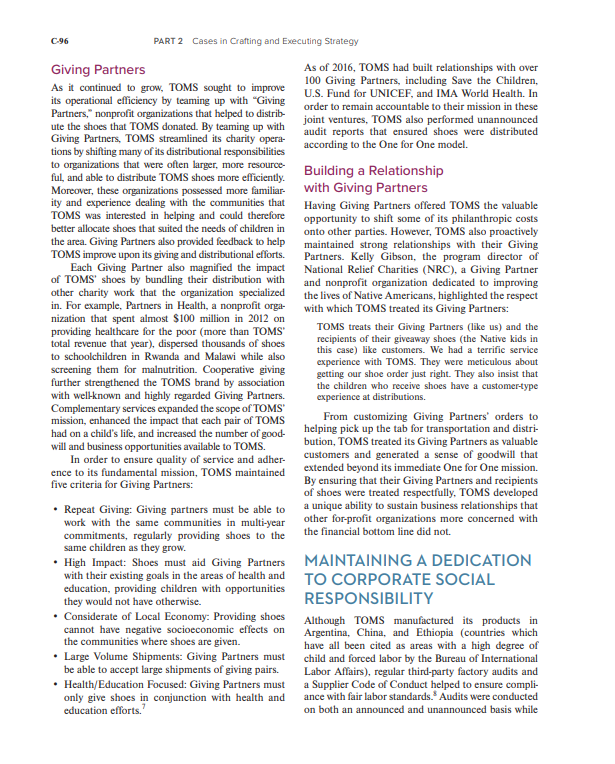 - What are TOMS Shoes key Issues? - Include a