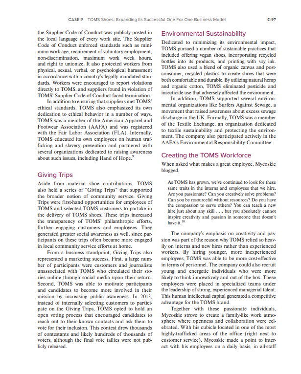 - What are TOMS Shoes key Issues? - Include a