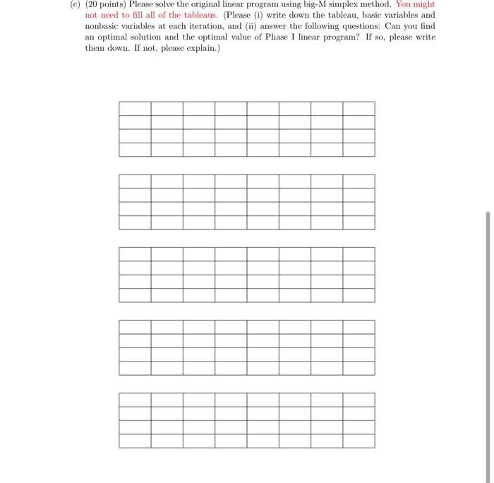 1. (30 points) Consider the following linear