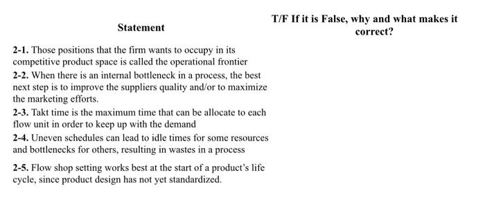 T/F If it is False, why and what makes it