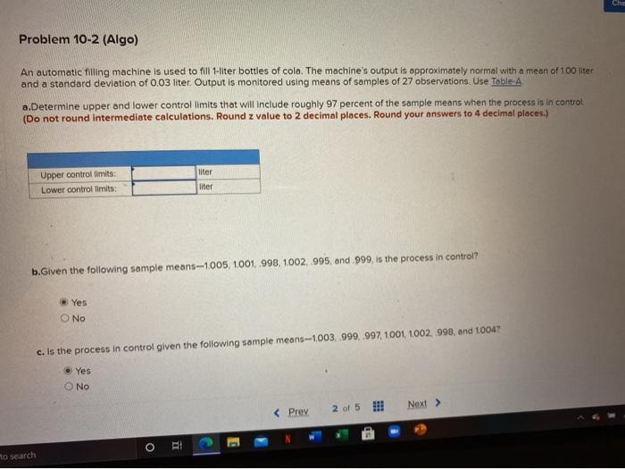 I dont know what to do Che Problem 10-2 (Algo) An