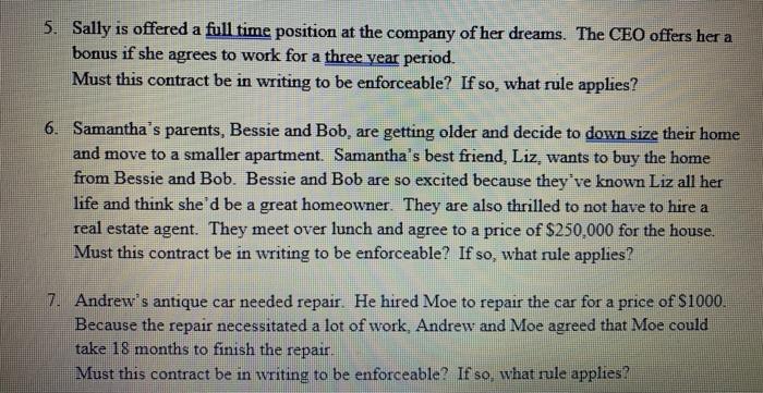 please help me asap 5. Sally is offered a full