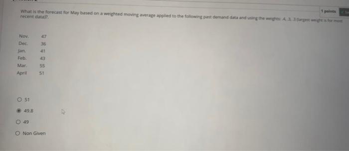 What is the MAD based on a weighted moving