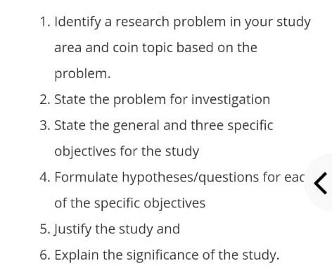 Research Methods 1. Identify a research problem
