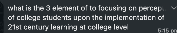 what is the 3 element of to focusing on percepi.
