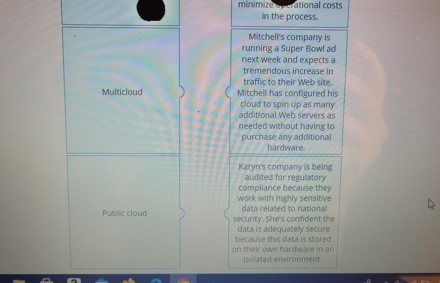 blue boxes need to be matched left to right and