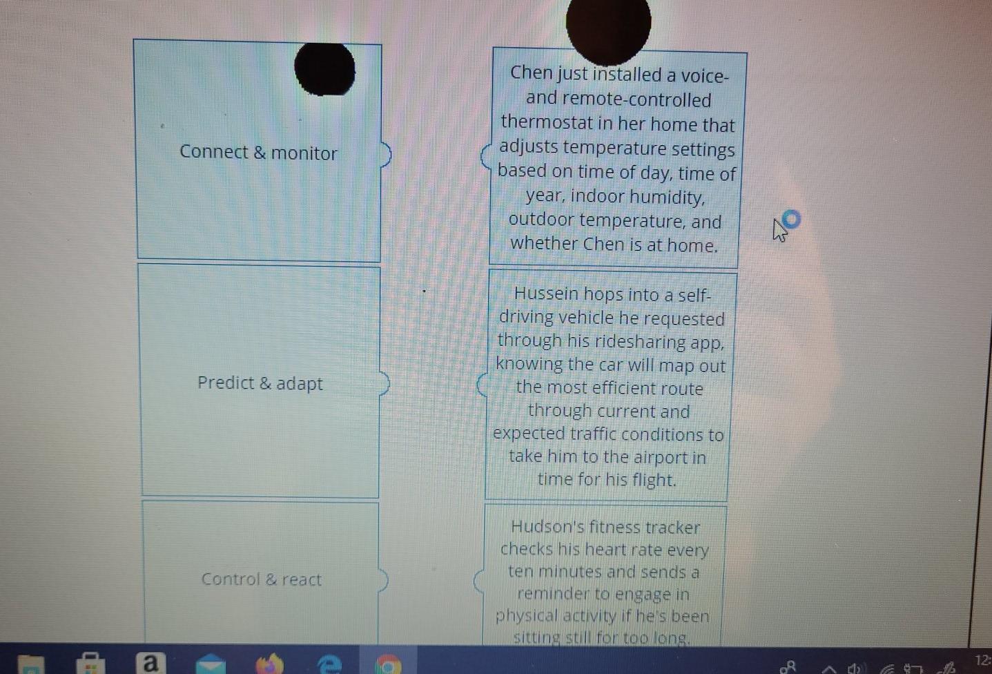 blue boxes need to be matched left to right and