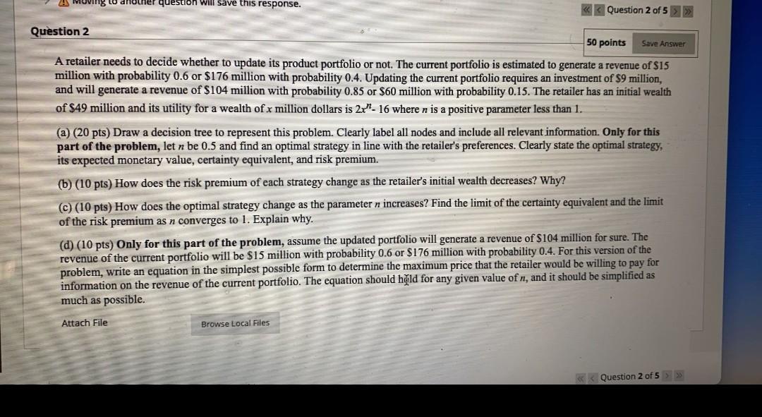 Save Answer other question will save this