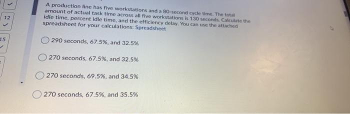 A production line has five workstations and a