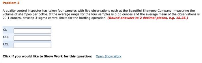 please show clearly what the answers are. Problem