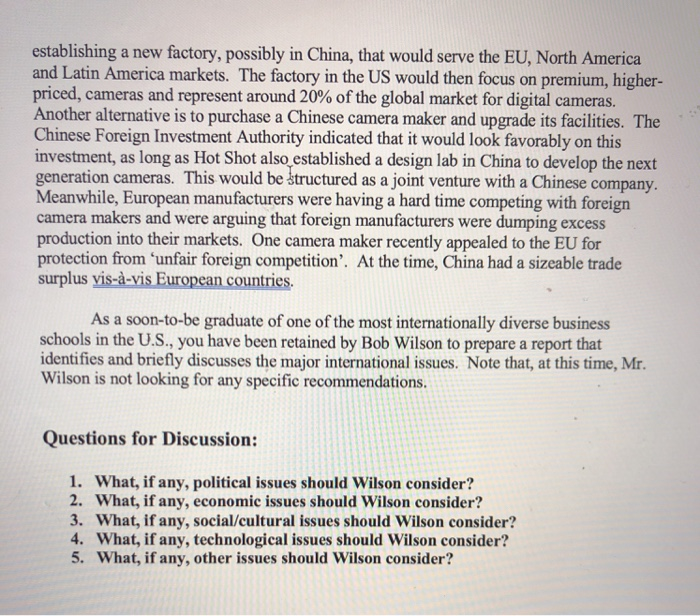 PART I: Read the following case study carefully