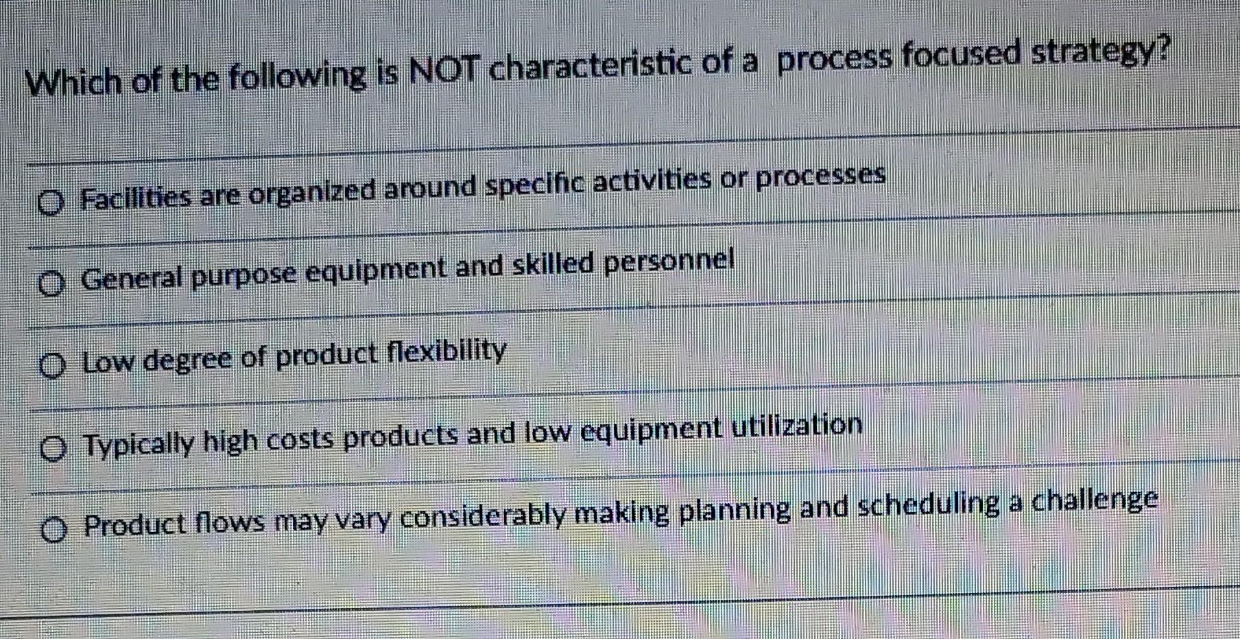 Which of the following is NOT characteristic of a