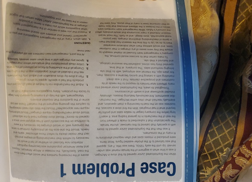 Case Problem 1 where Soorts store in Michigan