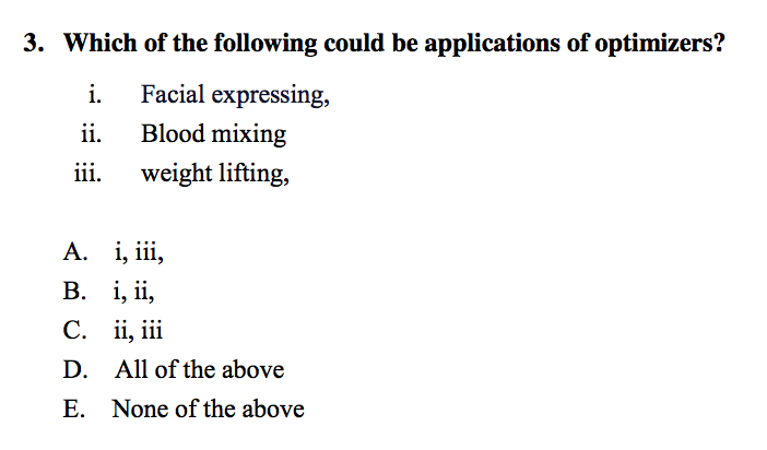 3. Which of the following could be applications