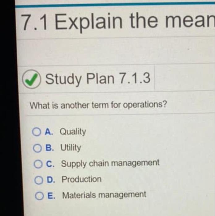 7.1 Explain the mean Study Plan 7.1.3 What is